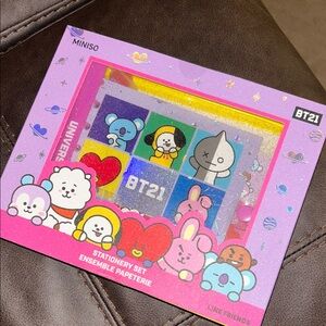 MINISO BT21 Stationery Set - Pink and Multicolor